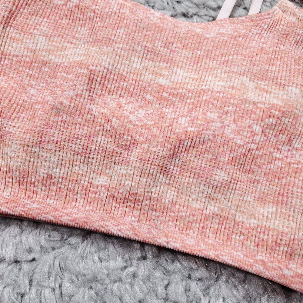 READ Aerie Seamless Ring Longline Bralette Beach Peach Pink Stretch Size Small - Picture 6 of 11